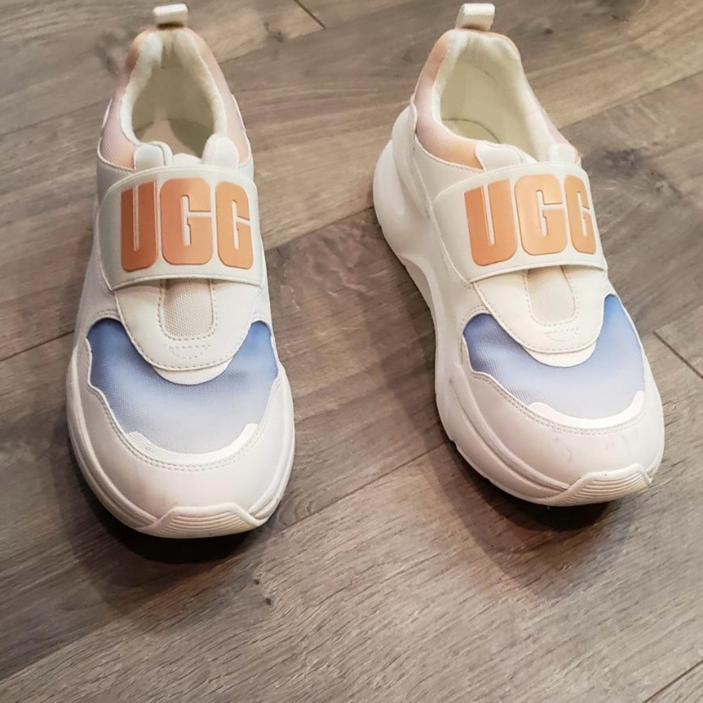 UGG White and Blue Sneakers